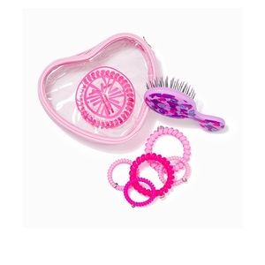 ISO Lilly Pulitzer X TELETIES GWP Heart Shaped Pouch Printed Brush & 5 TELETIES